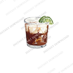 Rum and Coke Digital Image Digital Download. JPG, PNG for Wedding Bar ...