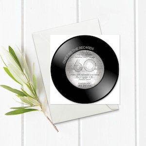 Modèle d’invitation pour l’enregistrement disco du 60e anniversaire. Anniversaire Invite à télécharger Personnaliser avec Templett. Invitation d’anniversaire d’enregistrement sur le thème de la discothèque