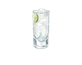 Gin e Tonic Imagem Digital Download Digital. JPG,PNG para Design de Placa de Bar de Casamento, Sinalização de Eventos. Gin,Tônica,Lima Bebida Mista Download Instantâneo