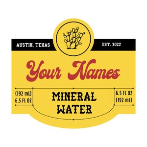 DIY Topo Chico Label Template Full Size 12oz Mineral Water Label, Bottle Label. Weddings and Events. Customize All Wording. Choose Your Icon image 2