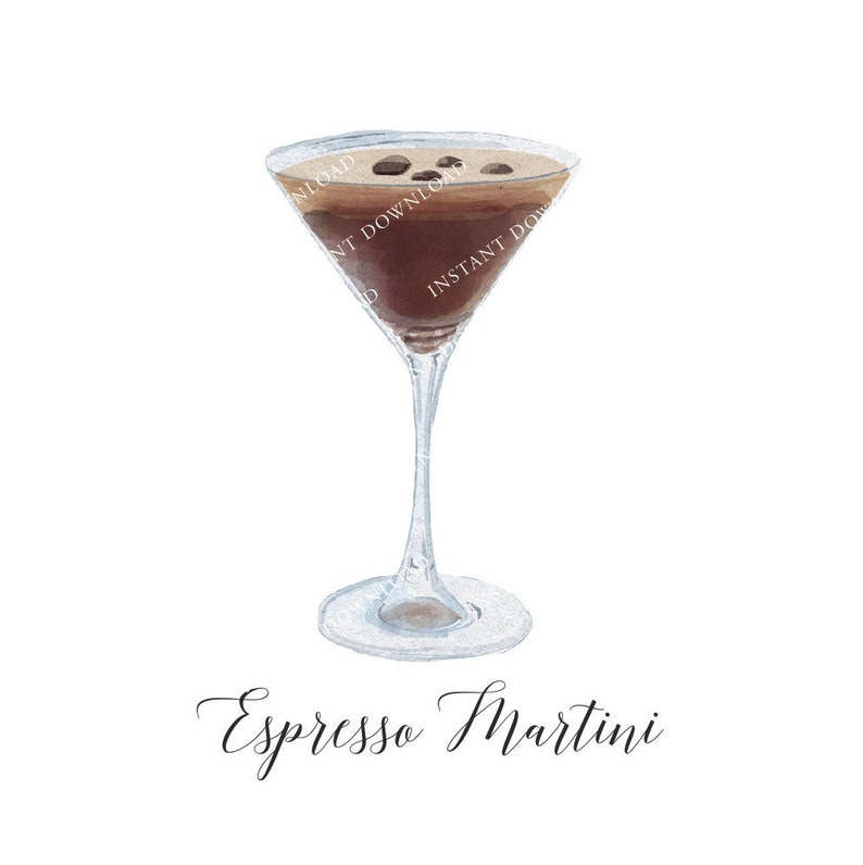 Espresso Martini Digital Image Digital Download. JPG, PNG for Wedding Bar Sign Design, Event Signage, or Crafts. Chocolate Martini Cocktail image 1
