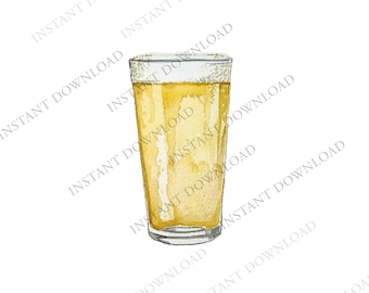 Pint bier digitale afbeelding digitale download. JPG, PNG voor bordontwerp trouwbalk, bewegwijzering voor evenementen, ambachten. Generiek lightbier in pintglas