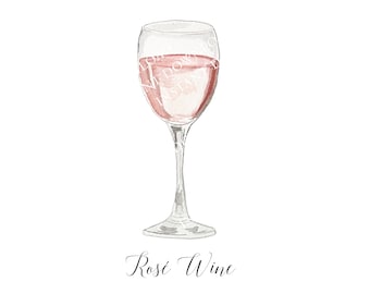 Pink Rose Wine Digital Image Digital Download. JPG, PNG Wedding Bar Sign Design, Event Signage, Crafts. Wine Glass Instant Download Clipart