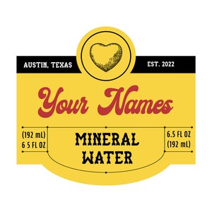 DIY Topo Chico Label Template Full Size 12oz Mineral Water Label, Bottle Label. Weddings and Events. Customize All Wording. Choose Your Icon image 1