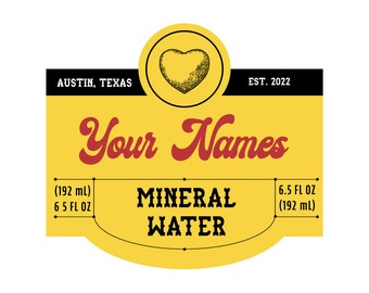 DIY Topo Chico Label Template Full Size 12oz Mineral Water Label, Bottle Label. Weddings and Events. Customize All Wording. Choose Your Icon