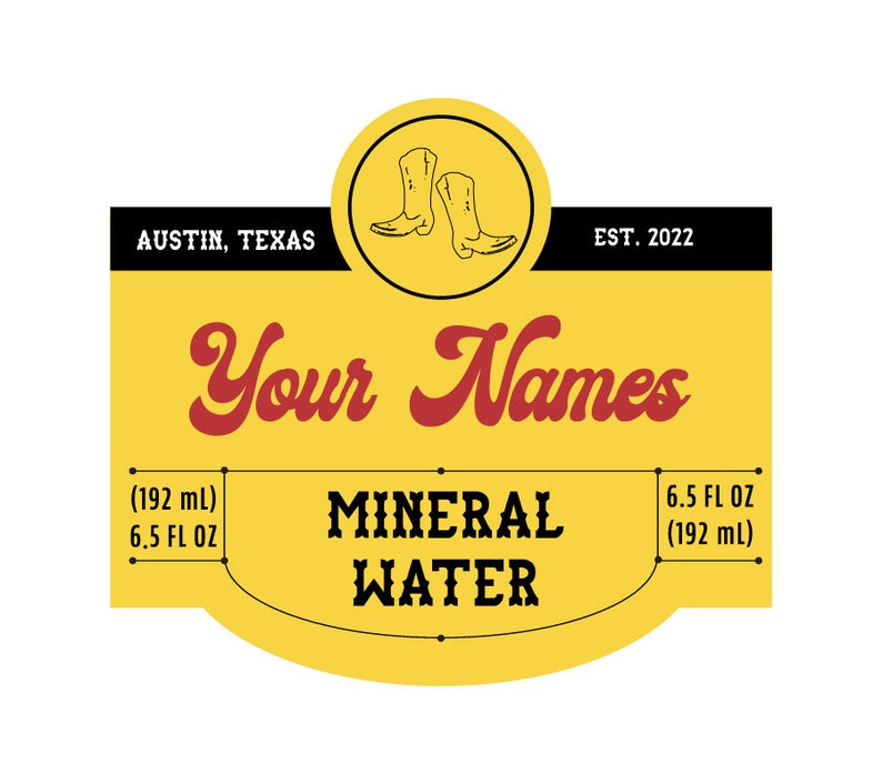 DIY Topo Chico Label Template Full Size 12oz Mineral Water Label, Bottle Label. Weddings and Events. Customize All Wording. Choose Your Icon image 3