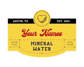 DIY Topo Chico Label Template 3.25x2.25" large 20.3 FL OZ Mineral Water Label. Weddings and Events. Customize All Wording. Choose Your Icon