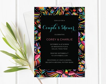 Fiesta Couples Shower Invitation Template. Shower Invite to Download Customize with Templett. Fiesta Party Couples Wedding Shower Invitation