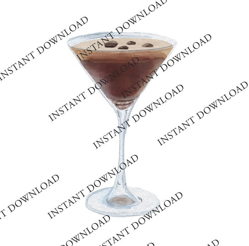 Espresso Martini Digital Image Digital Download. JPG, PNG for Wedding Bar Sign Design, Event Signage, or Crafts. Chocolate Martini Cocktail image 2