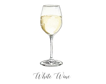 White Wine Digital Image Digital Download. JPG, PNG Wedding Bar Sign Design, Event Signage, Crafts.White Wine Glass Instant Download Clipart