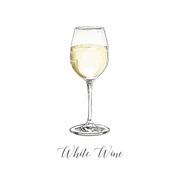 White Wine Digital Image Téléchargement numérique. JPG, PNG Wedding Bar Sign Design, Signalisation d’événement, Crafts.White Wine Glass Téléchargement instantané Clipart