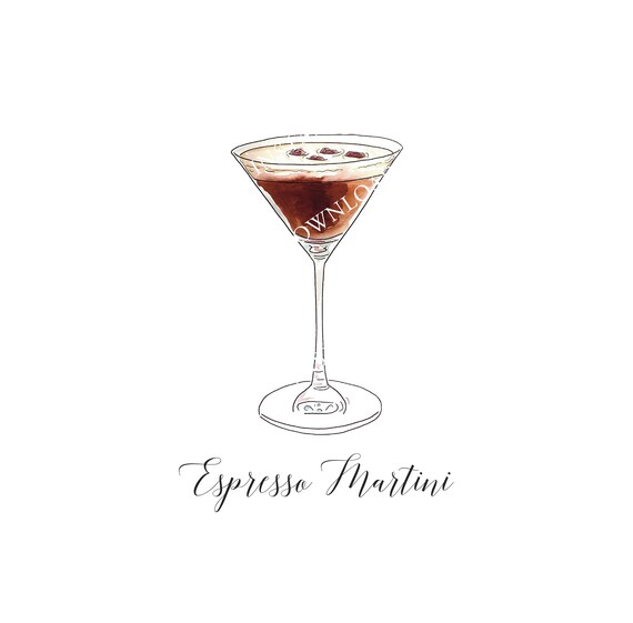 Espresso Martini Digital Image Digital Download. JPG, PNG for Wedding Bar Sign Design, Event Signage, or Crafts. Chocolate Martini Cocktail Il_570xn