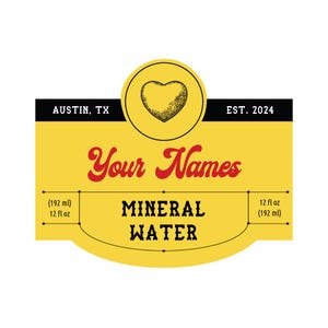 DIY Topo Chico Label Template Full Size 12oz Mineral Water Label, Bottle Label. Weddings and Events. Customize All Wording. Choose Your Icon