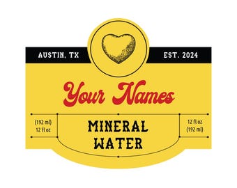 DIY Topo Chico Label Template Full Size 12oz Mineral Water Label, Bottle Label. Weddings and Events. Customize All Wording. Choose Your Icon