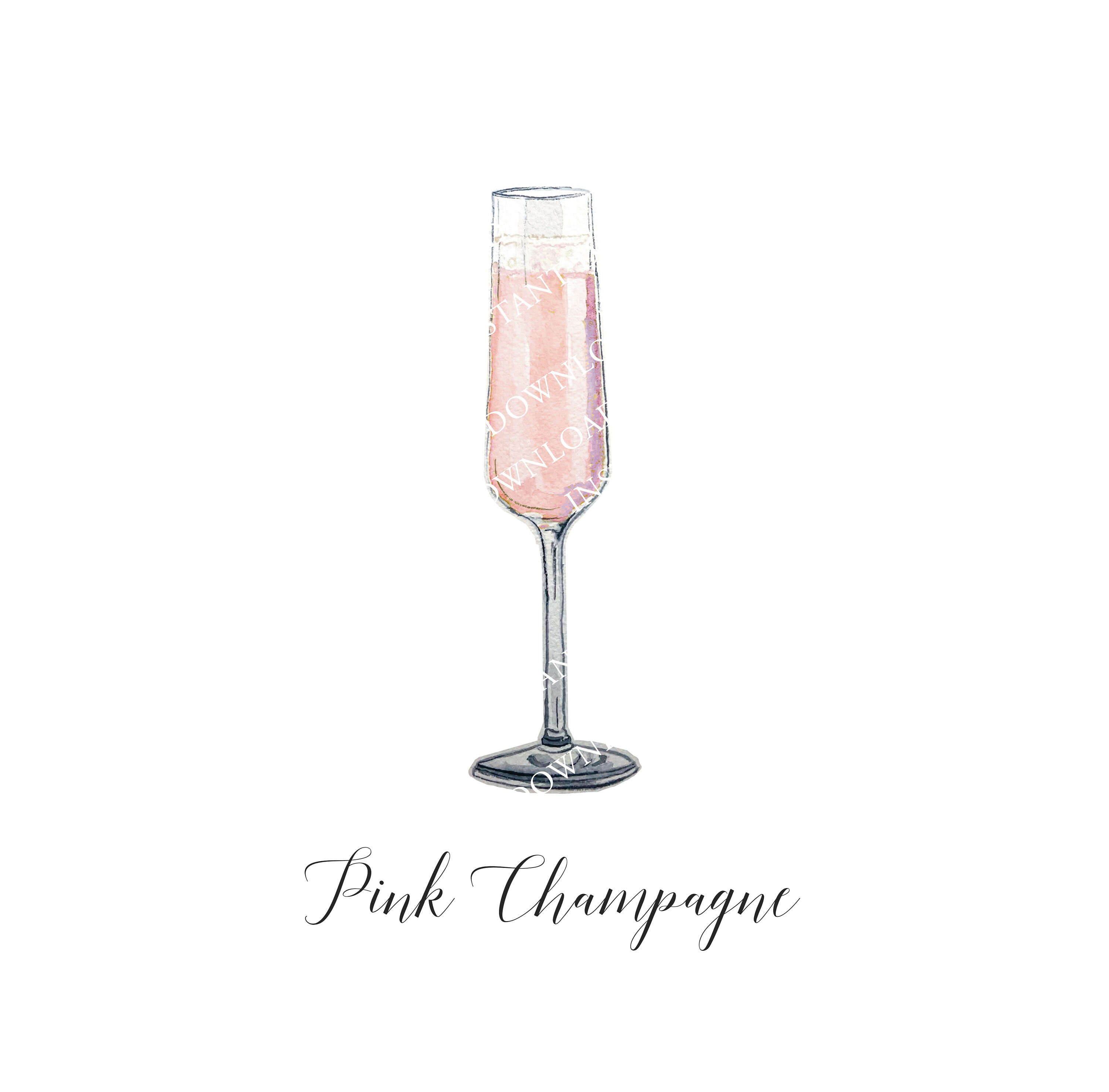 Pink Champagne Digital Image Digital Download. JPG PNG for - Etsy