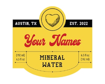 DIY Mini Topo Chico Label Template Mineral Water Label, Bottle Label. Weddings and Events. Customize All Wording on Label. Choose Your Icon