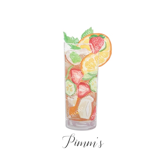Pimm's Cup Cocktail Digital Image Digital Download. JPG, PNG for