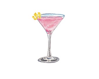 Kosmopolitische digitale afbeelding digitale download. JPG, PNG voor bordontwerp trouwbalk, bewegwijzering voor evenementen, ambachten. Cosmopolitan Cosmo Vodka-cocktail