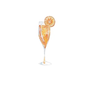 Mimosa Digital Image Digital Download. JPG, PNG for Wedding Bar Sign Design, Event Signage, or Crafts. Watercolor Cocktail with Orange Juice