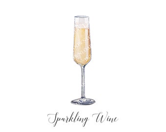 Sparkling Wine, Champagne, or Sparkling Grape Juice Digital Image Digital Download. JPG, PNG for Wedding Bar Sign Design, Event Signage.