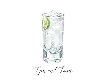 Gin and Tonic Digital Image Digital Download. JPG,PNG for Wedding Bar Sign Design,Event Signage. Gin,Tonic,Lime Mixed Drink Instant Download