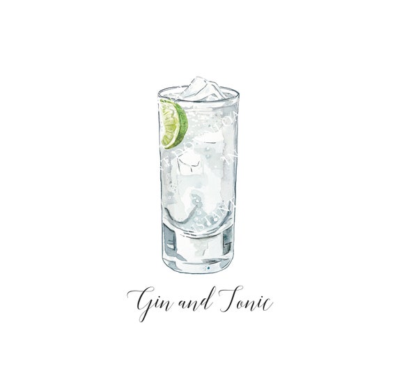Gin and Tonic Digital Image Digital Download. JPG,PNG for Wedding Bar