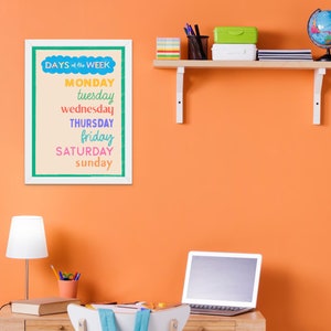 Days of the Week Classroom Poster - Printable Colorful Educational ...