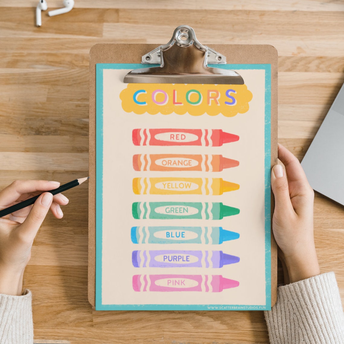 Printable Colors Classroom Poster Colorful Educational Chart for ...