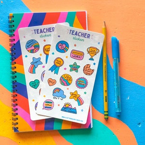 Teacher Doodles Sticker Sheet - Encouragement, Praise, Growth Mindset for Students - Colorful Productivity Stickers