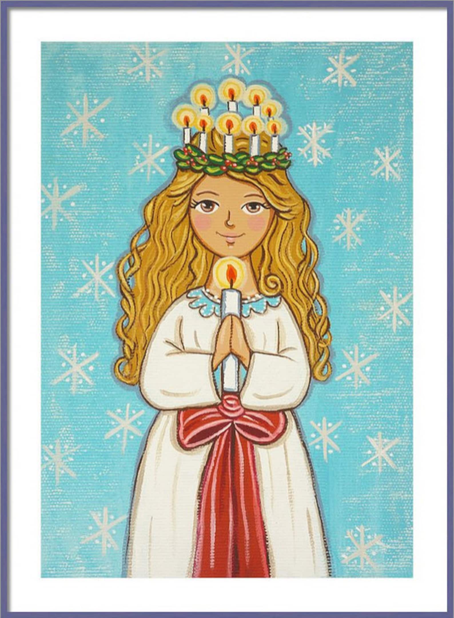 Saint Lucy print St Lucy print Santa Lucia print God Jul St Etsy
