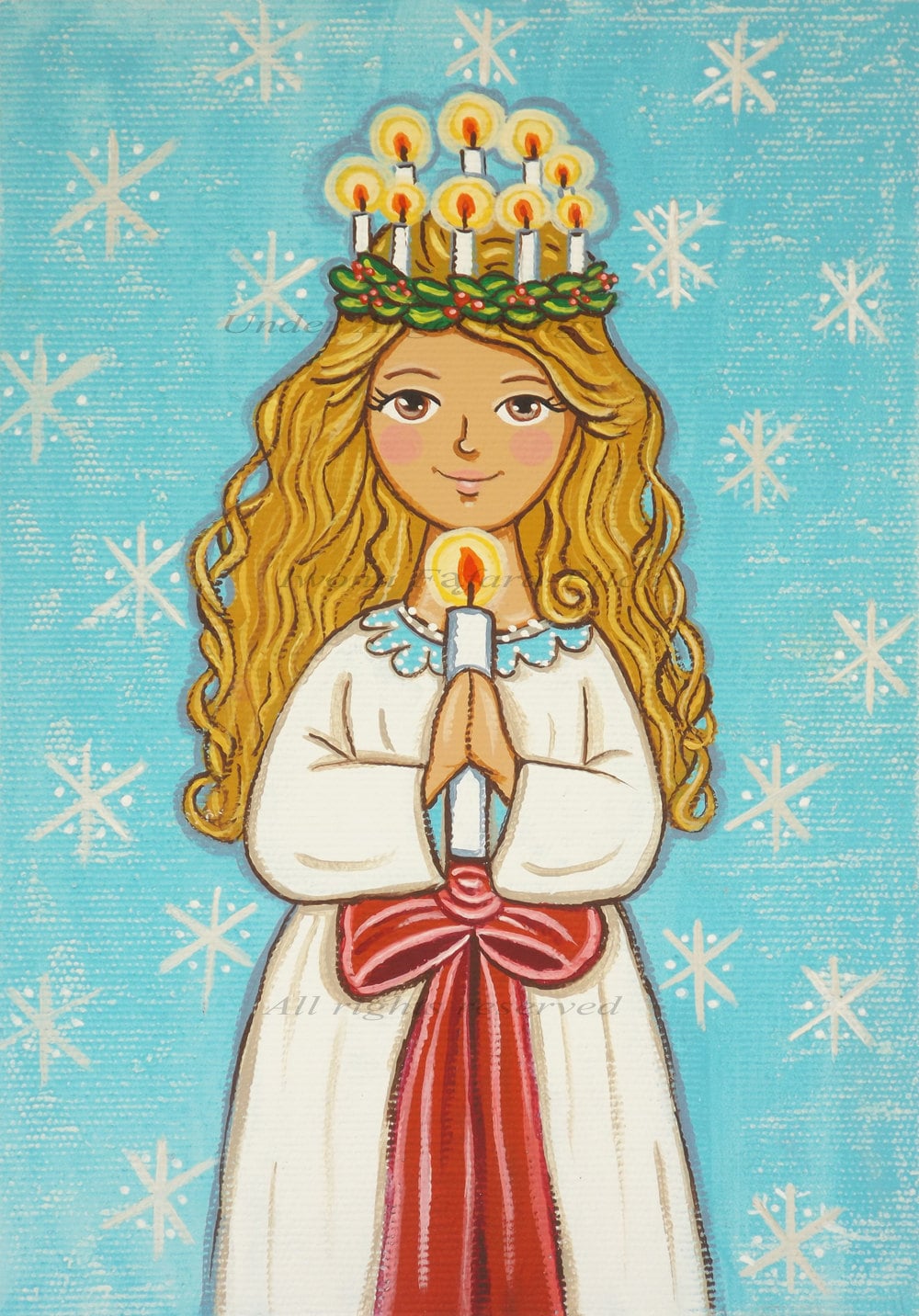 Saint Lucy print St Lucy print Santa Lucia print God Jul St | Etsy