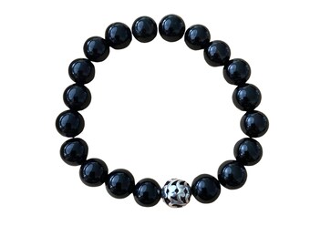 Black Onyx Bracelet, Unisex Jewelry, Men’s Bracelet