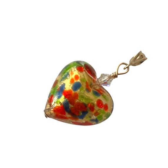 Gold Murano Glass Heart Necklace: 14KT Gold-Filled Chain