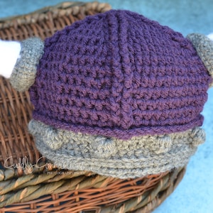 Purple Viking Hat, Baby Viking Hat, Viking Baby, Crochet Viking Hat, Viking Helmet, Unique Costume, Crochet, Baby Beard Hat, Viking