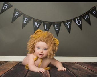 Crochet Newborn Lion Hat, Baby Halloween Costume, Photo Prop