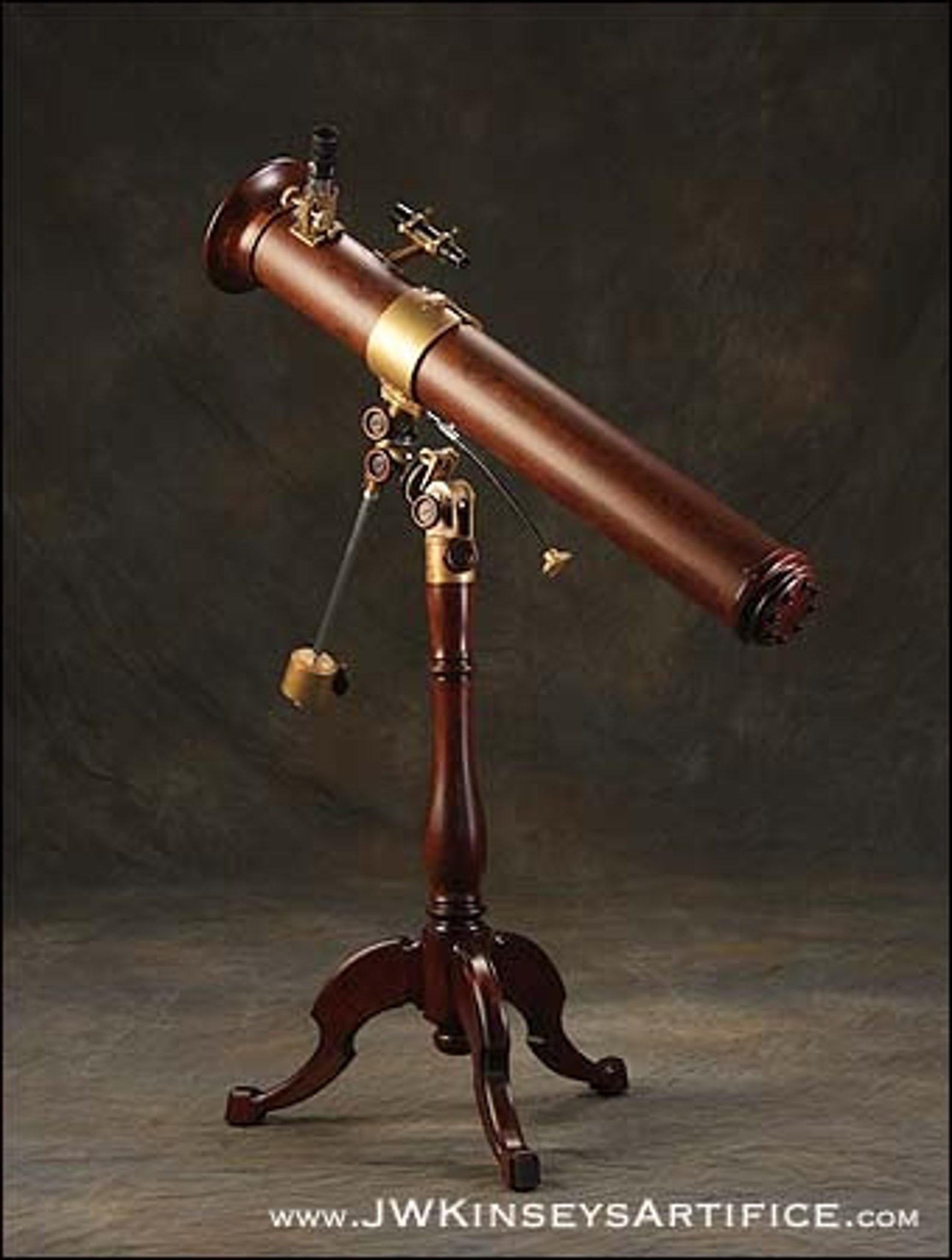 A Handmade Steampunk Newtonian Reflecting Telescope in Stained Etsy