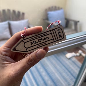 Personalized Wooden Teacher Ornament | Handmade Keepsake Gift