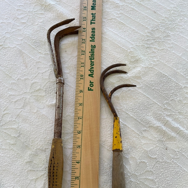 Vintage Garden Hand Tool, Narrow Cultivator Rake Fork Weeder, Works Great Your Choice
