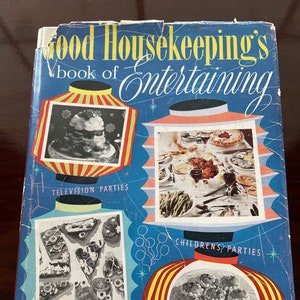 Vintage Good Housekeeping Book of Entertaining Cookbook and Party Planning 1955, goede staat, harde kaft