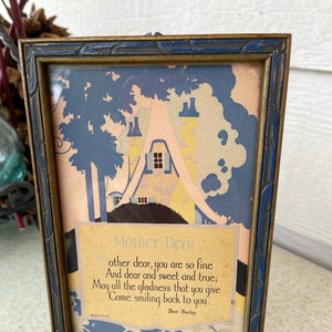 Mutter Liebes Gedicht Kunst Bild Geschenk, Bert Bailey gerahmtes Haus Vintage Wandkunst Butte Montana