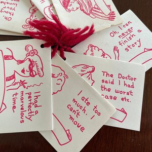 Eight Vintage Bridge Tally Cards, Humorous Drawings and Sayings, Unused New Vintage Bridge Score Cards NOS Massey-Kendig PL Ephemera