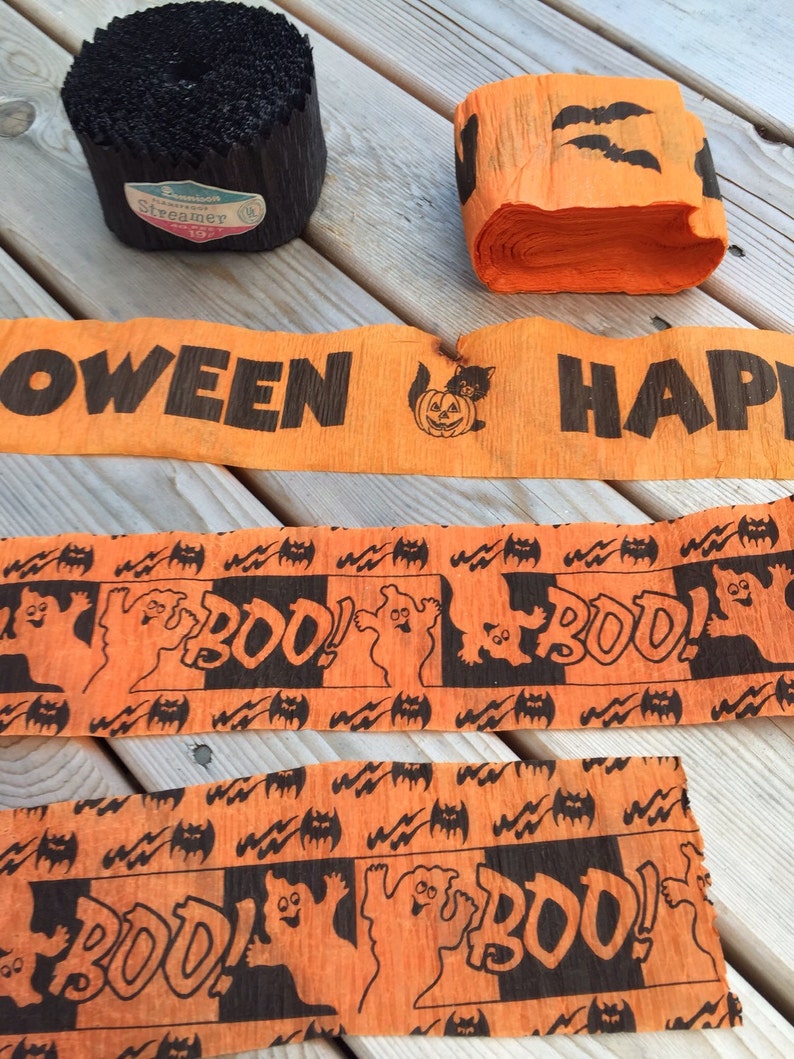 Halloween Crepe Paper Streamers Happy Halloween and Etsy