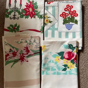 Vintage Tablecloths, Your Choice! Patterns - Sizes Vary, “Use and Enjoy” Good Value 55.00 and Under, Collector Favorites