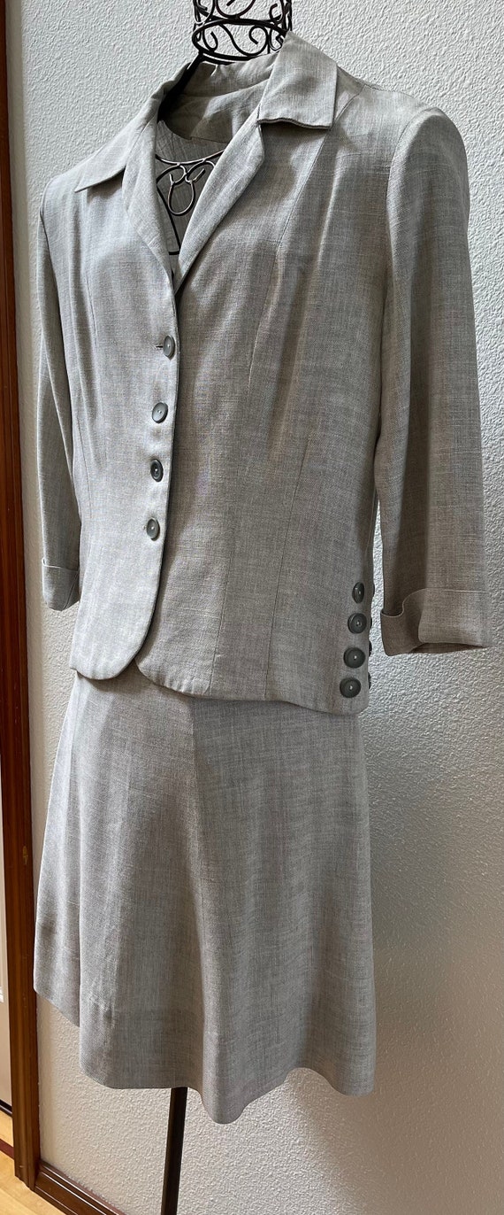 Vintage Women’s Grey Suit, Summer Weight, Two Piec