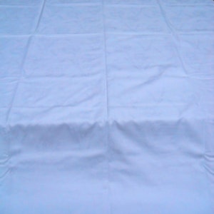 Vintage Duvet Cover, White Damask, Closure uses ribbon ties, Probably European/French
