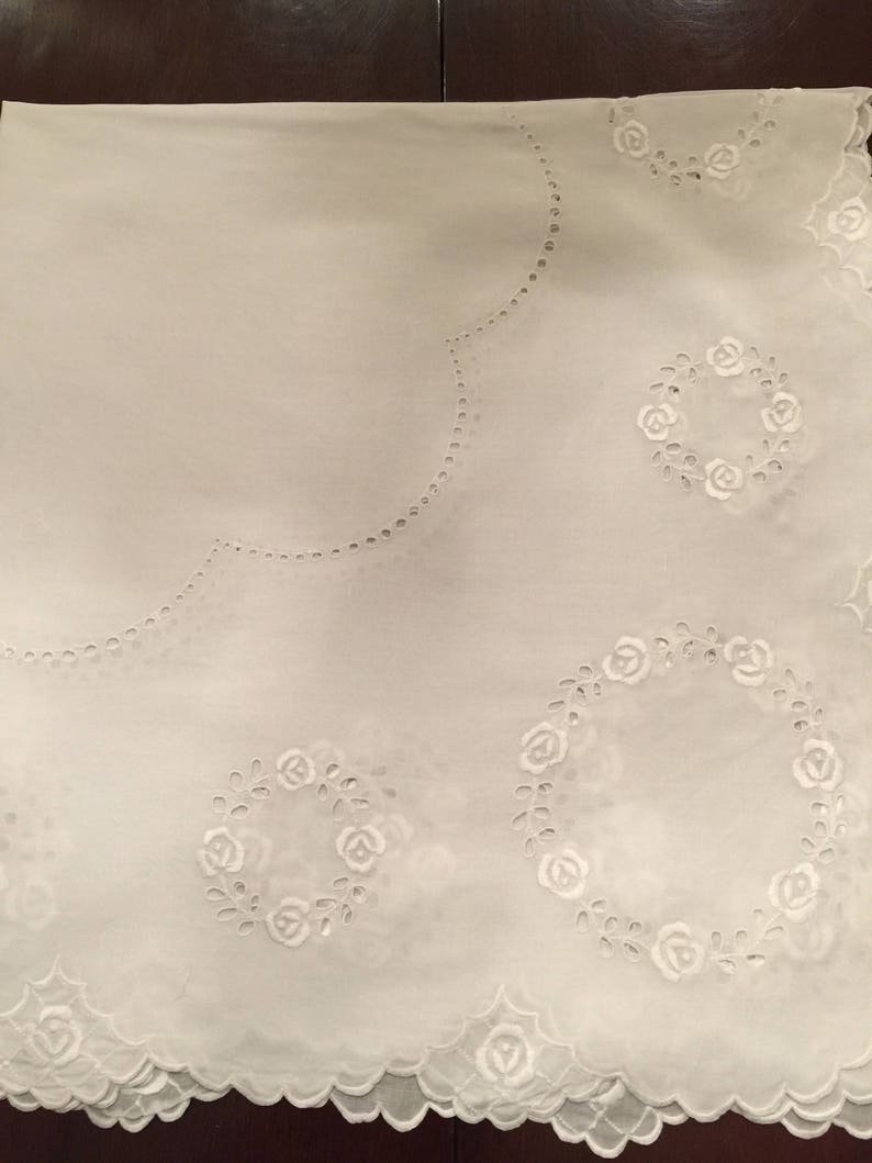 Mostly Linen Needlework 11 Small Tablecloths Shades of White