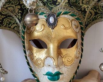 Magnifique masque vénitien authentique en papel maché