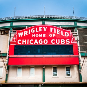 Wrigley Field Sign Print: Wrigley Field Poster, Chicago Cubs Gifts ...