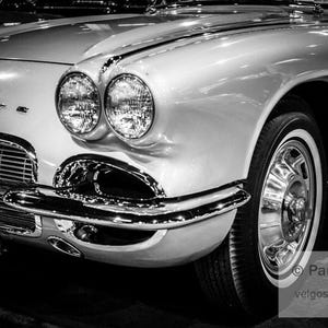 Corvette Art – Chevy Corvette Print, Chevrolet Gift, Large Canvas Prints, Garage Decor, Mancave Wall Art, Car Photography, Black and White afbeelding 2