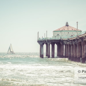 Manhattan Beach Pier Print: Ocean Pier Wall Art, Los Angeles Pier Photography, Manhattan Beach Gift, Southern California Pier Artwork